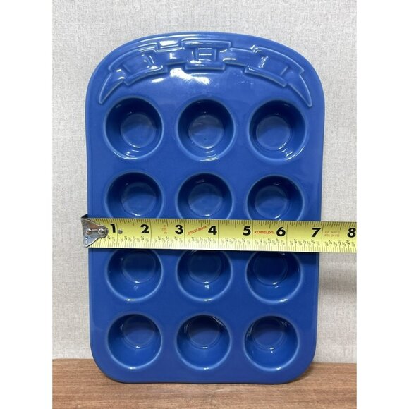 Longaberger Woven Traditions Blue Mini Muffin Pan 12 Muffin - Picture 4 of 10